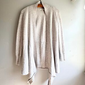 grey kinross 100% cashmere longline open cardigan